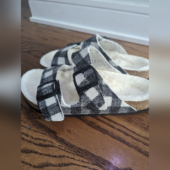 BIRKENSTOCK ARIZONA SHEARLING PLAID WHITE size 37 - Picture 2 of 11